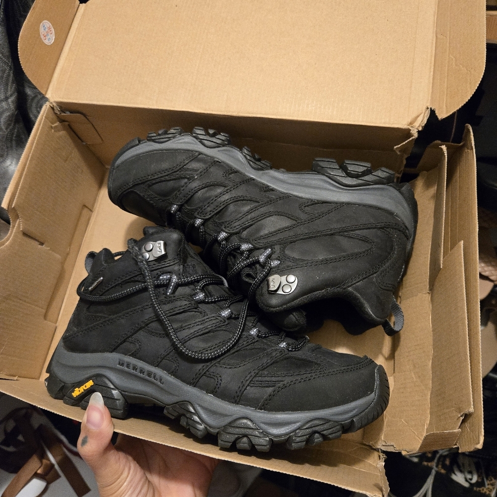Merrell Men's Black Moab Prime 3 Mid Wide Fit